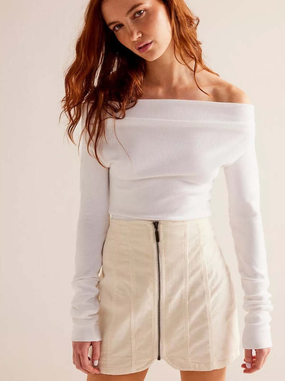 We The Free Layla Cord Mini Skirt - Cheesecake ($68 MSRP) - Picture 1 of 10